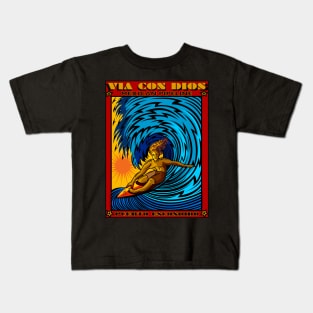 SURFING MEXICAN PIPELINE PUERTO ESCONDIDO MEXICO Kids T-Shirt